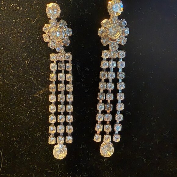 Earrings With Rhinestones - Picture 1 of 1